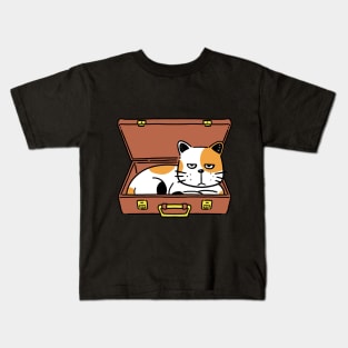 Cat in Suitcase Kids T-Shirt